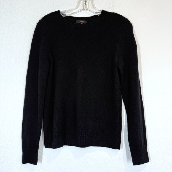 Quince Mongolian Cashmere Crewneck Sweater Black TaylorMade Golf Logo Small - Picture 10 of 10